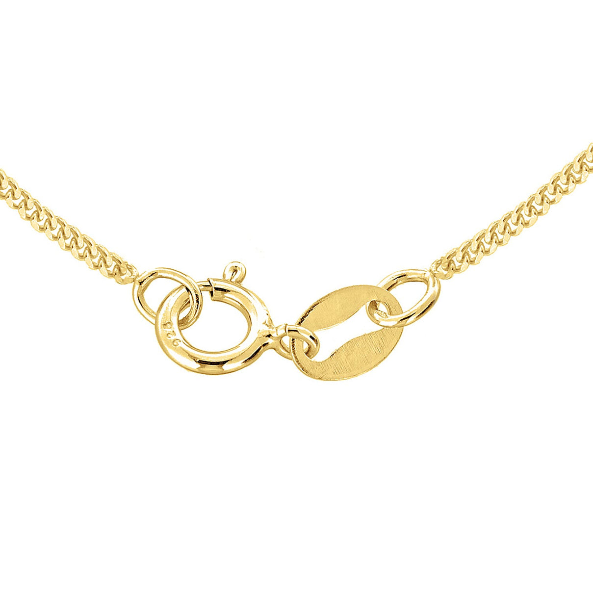 Sterling Silver Yellow Gold Plated Panza Curb Adjustable Chain 18 Inch - 20 Inch 7620658 8