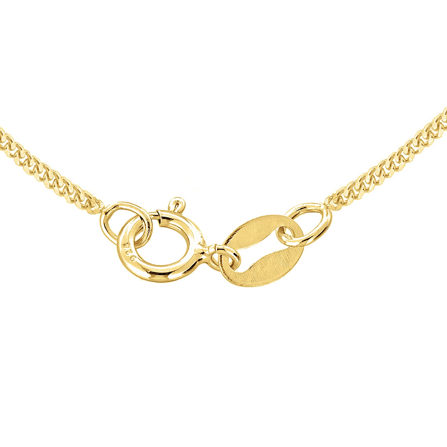 Sterling Silver Yellow Gold Plated Panza Curb Adjustable Chain 18 Inch - 20 Inch 7620658 8