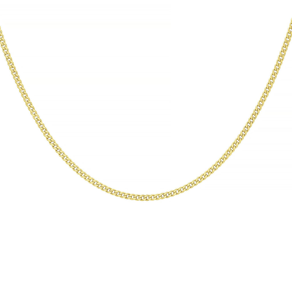 Sterling Silver Panza Curb Chain (Size - 18) with Spring Ring Clasp