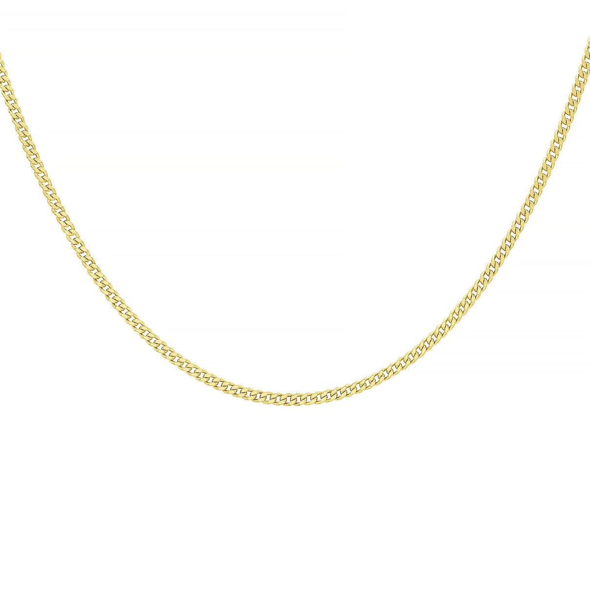 Sterling Silver Yellow Gold Plated Panza Curb Chain 18 Inch 7620690 3