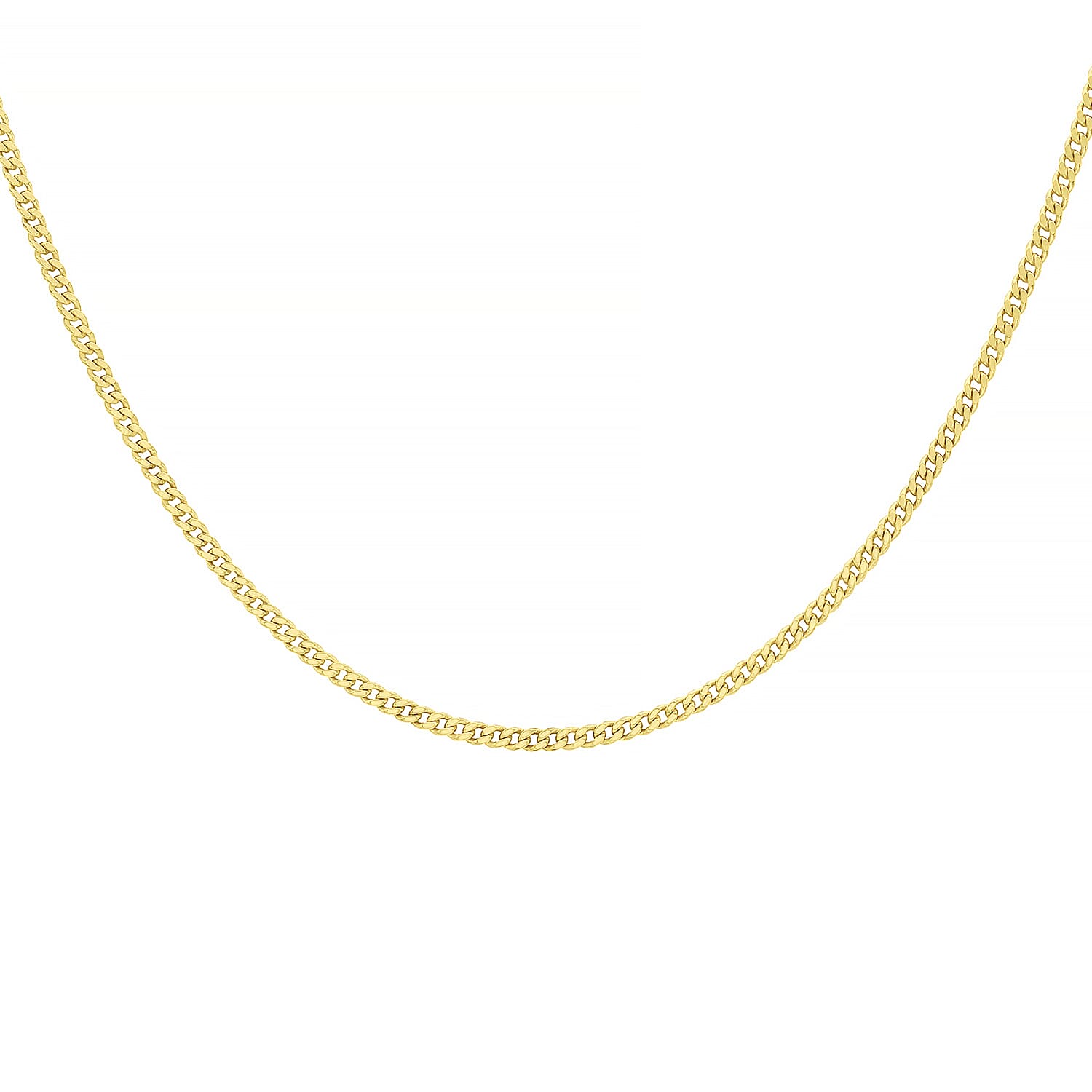 Sterling Silver Yellow Gold Plated Panza Curb Chain 18 Inch 7620690 3