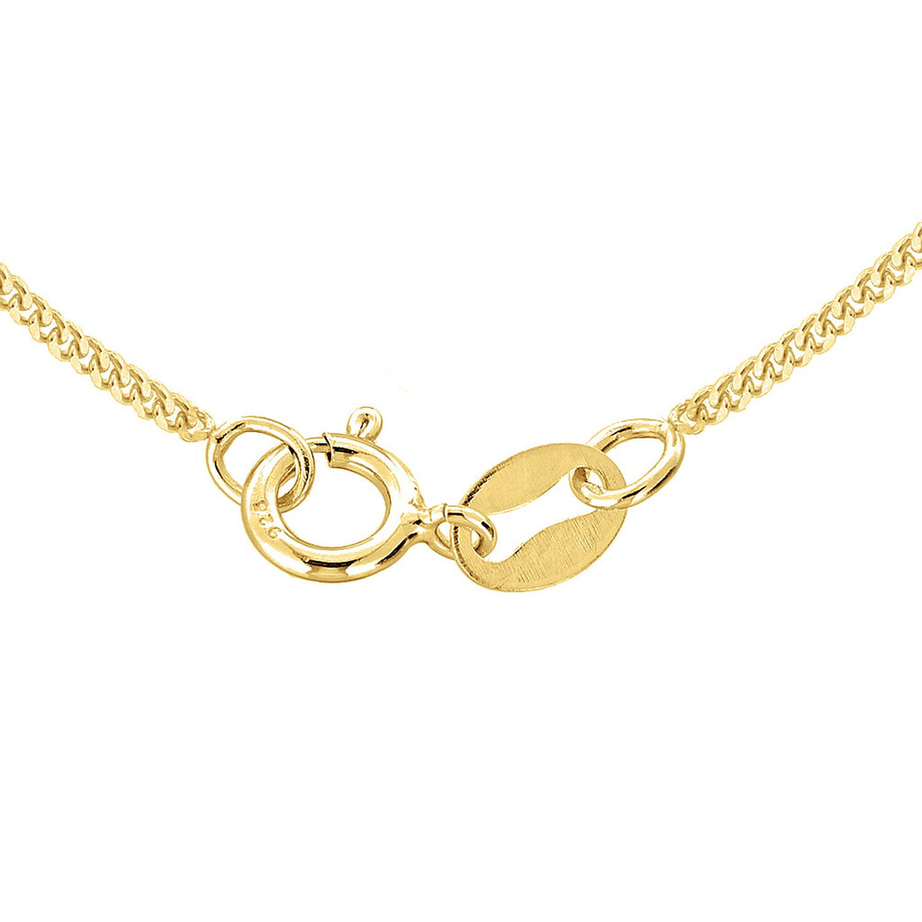 Sterling Silver Panza Curb Chain (Size - 18) with Spring Ring Clasp