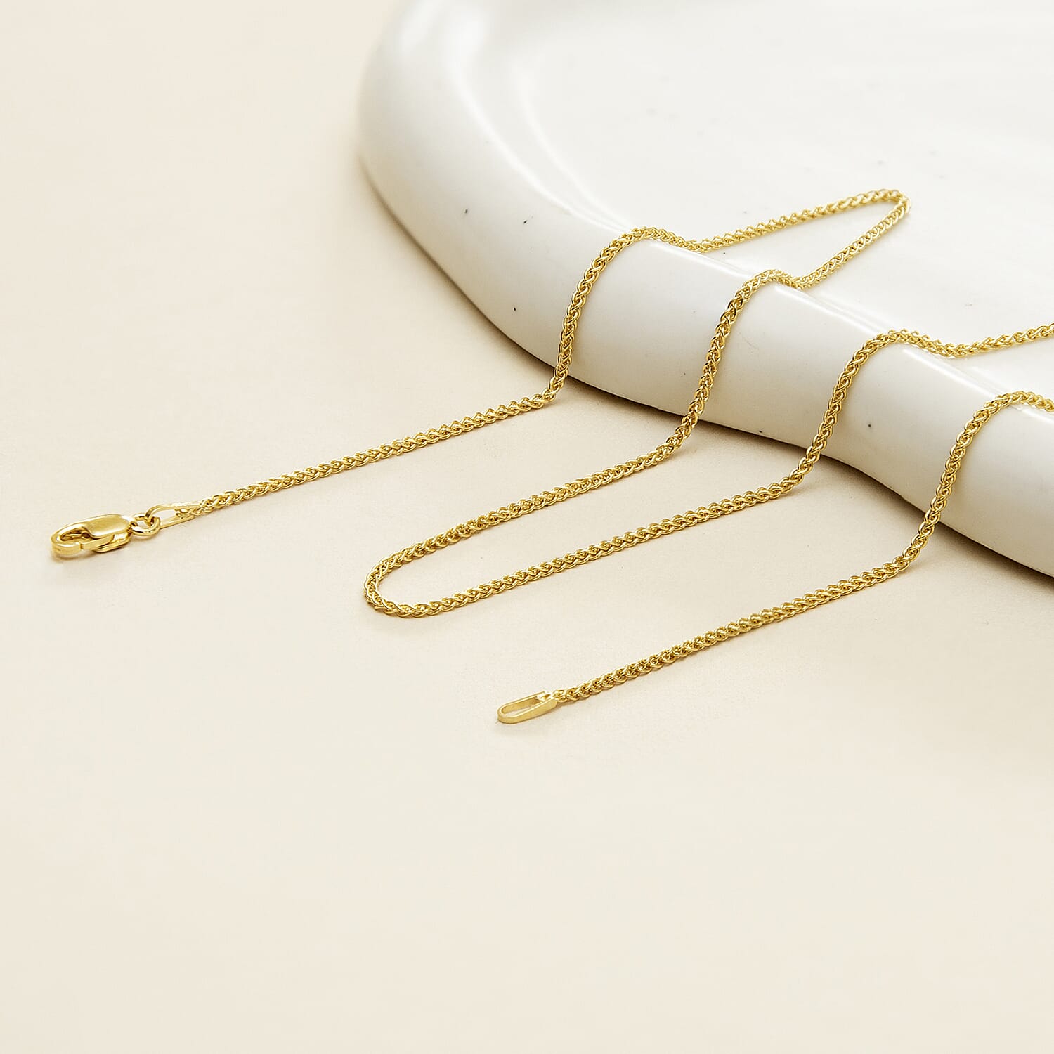 Sterling Silver Yellow Gold Plated Spiga Chain 20 Inch 7619193 5