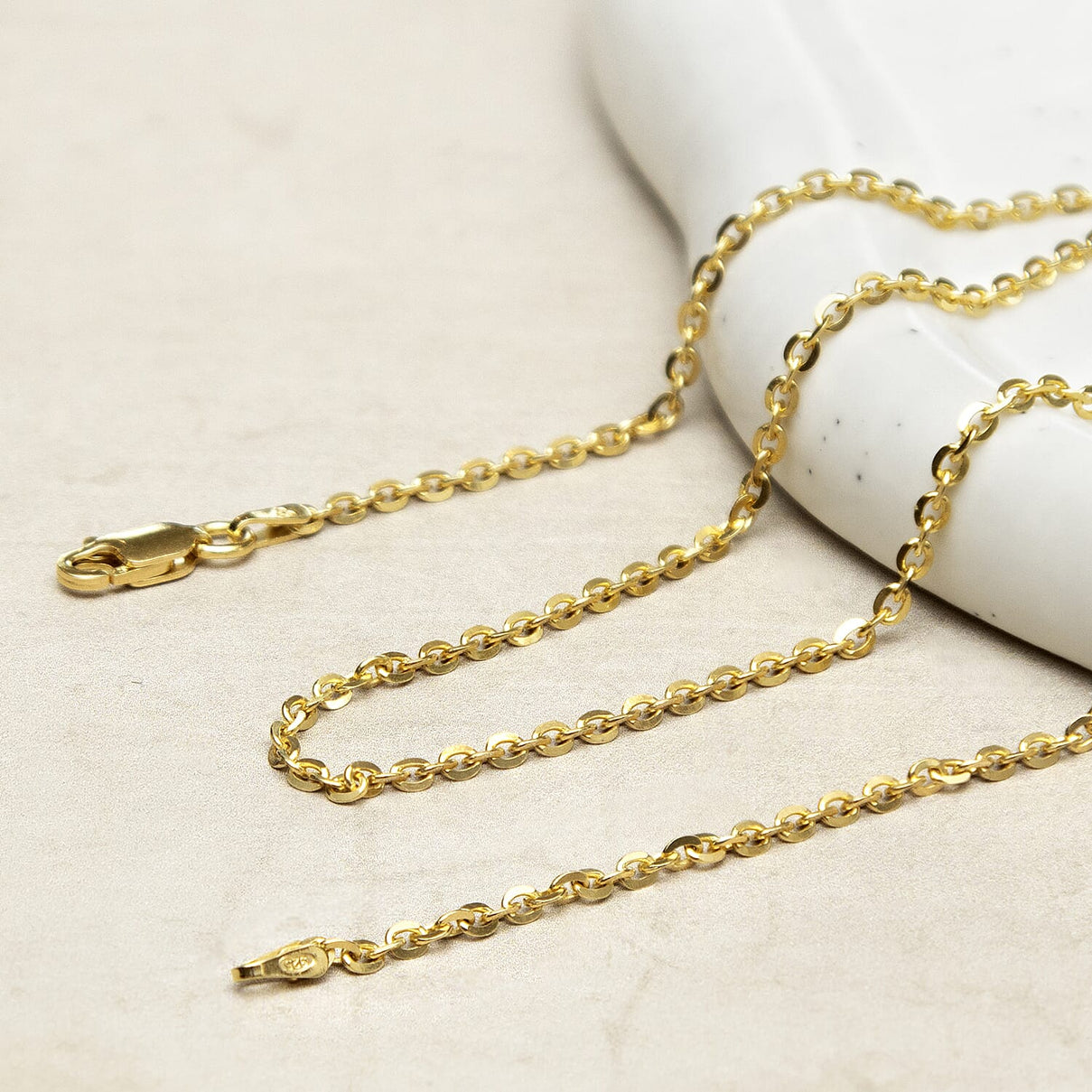 Sterling Silver Yellow Gold Plated Trace Chain 18 Inch 7620778 5