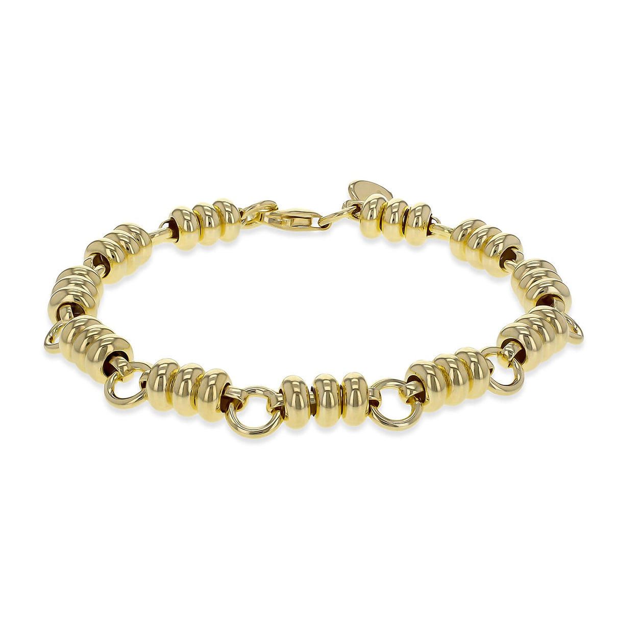 Sterling Silver Yellow Gold Plated Triple Rings Link Bracelet 7 Inch 8928888 0