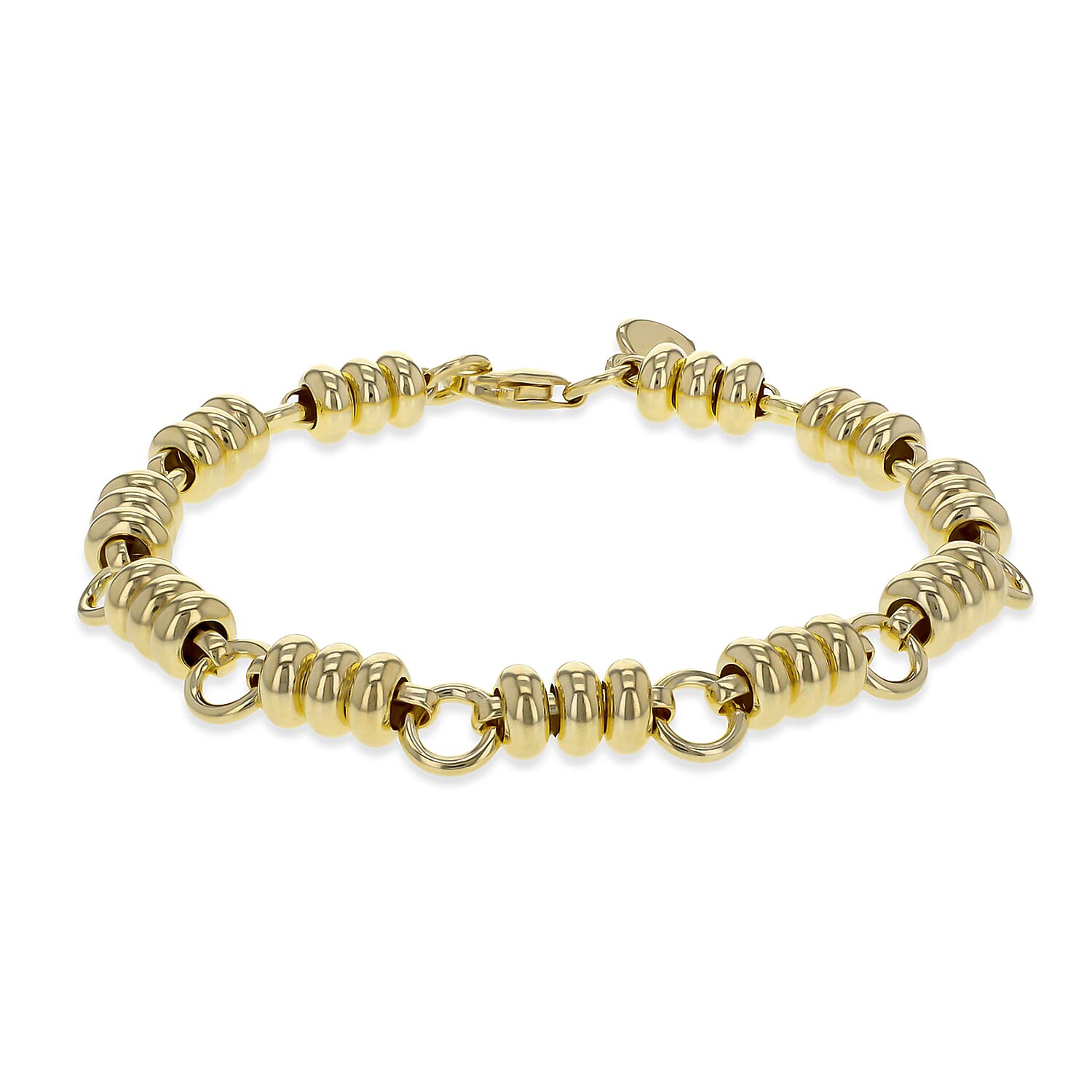 Sterling Silver Yellow Gold Plated Triple Rings Link Bracelet 7 Inch 8928888 0