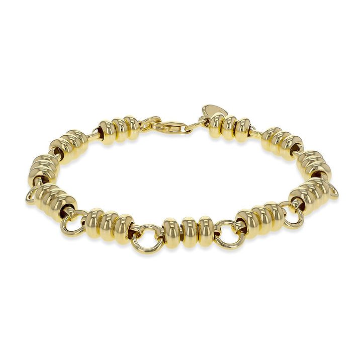 Sterling Silver Yellow Gold Plated Triple Rings Link Bracelet 7 Inch 8928888 1