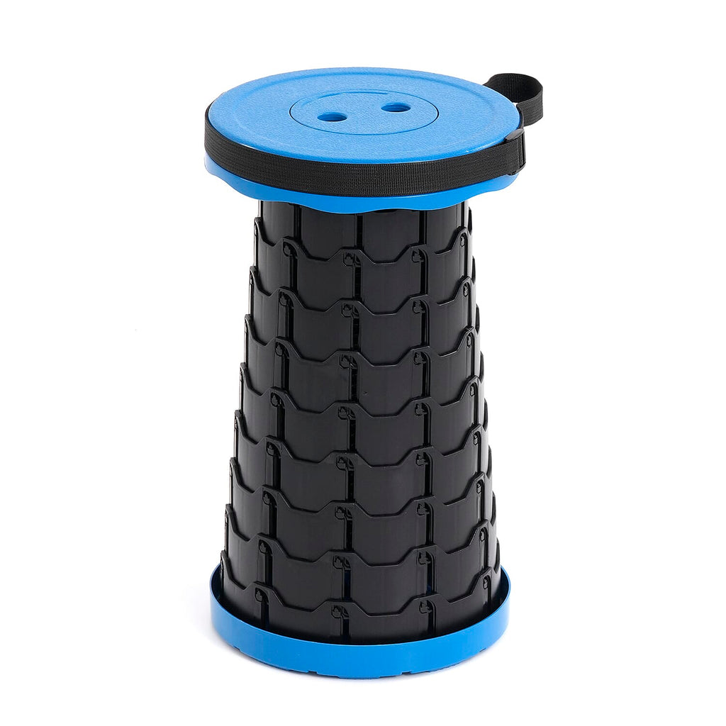 Collapsible Folding Stool - Portable, Lightweight, Retractable Stool ( Extend upto 17.5 Inc) - Blue
