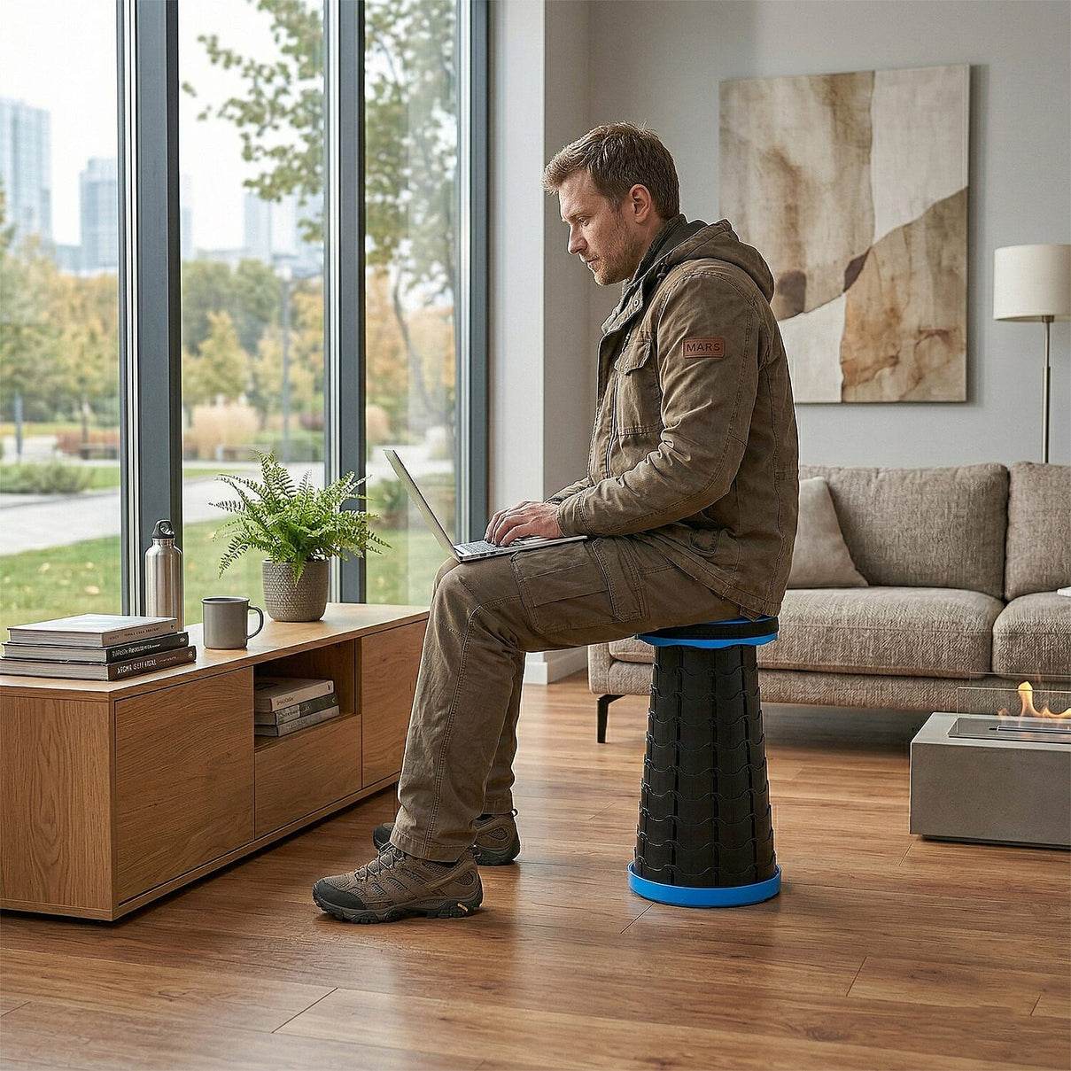 Portable Folding Retractable Telescopic Stool 44cm Adjustable Stool 8280499 1