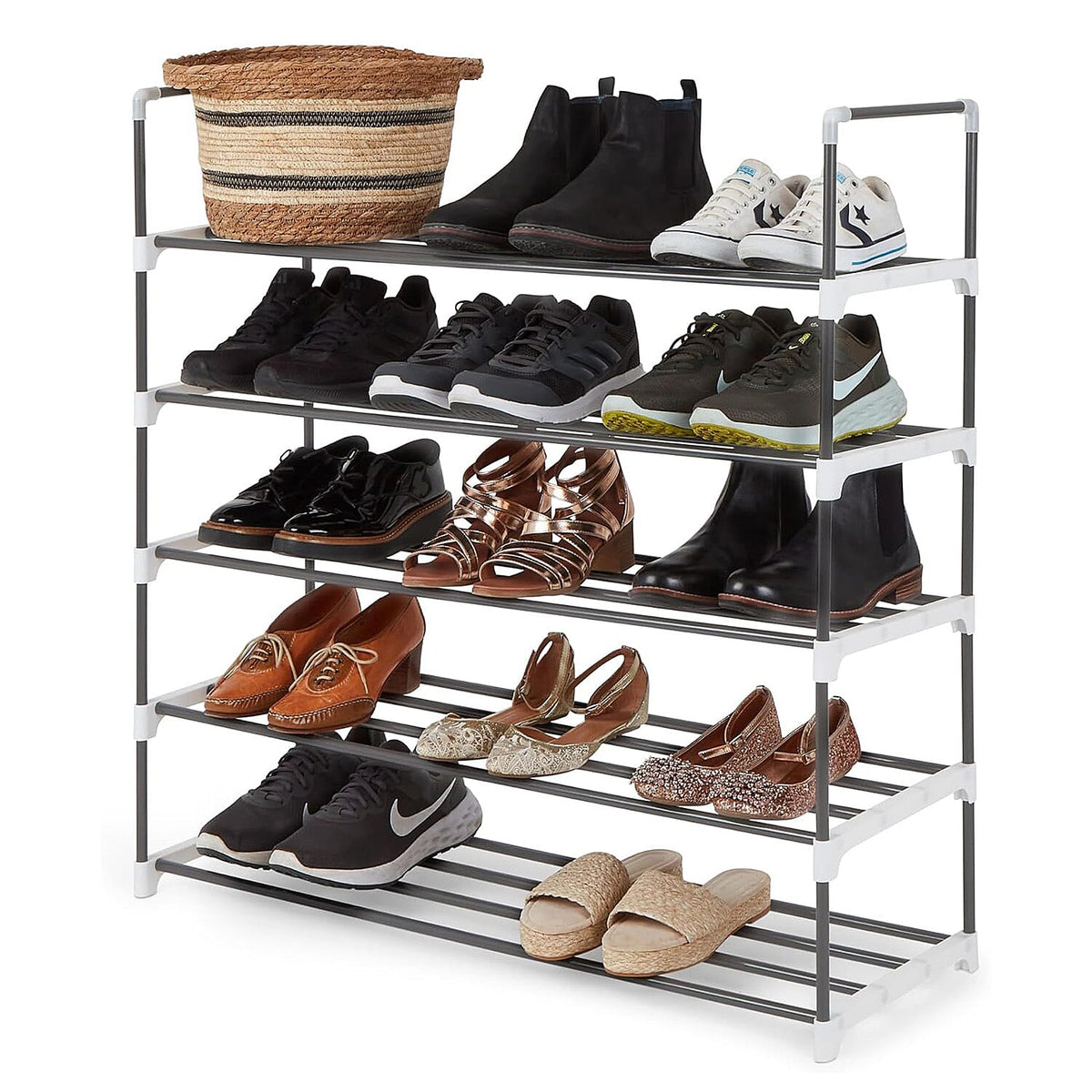 5-Tier Adjustable Shoe Rack (92x15.5x7 cm) - Grey 8188405 0