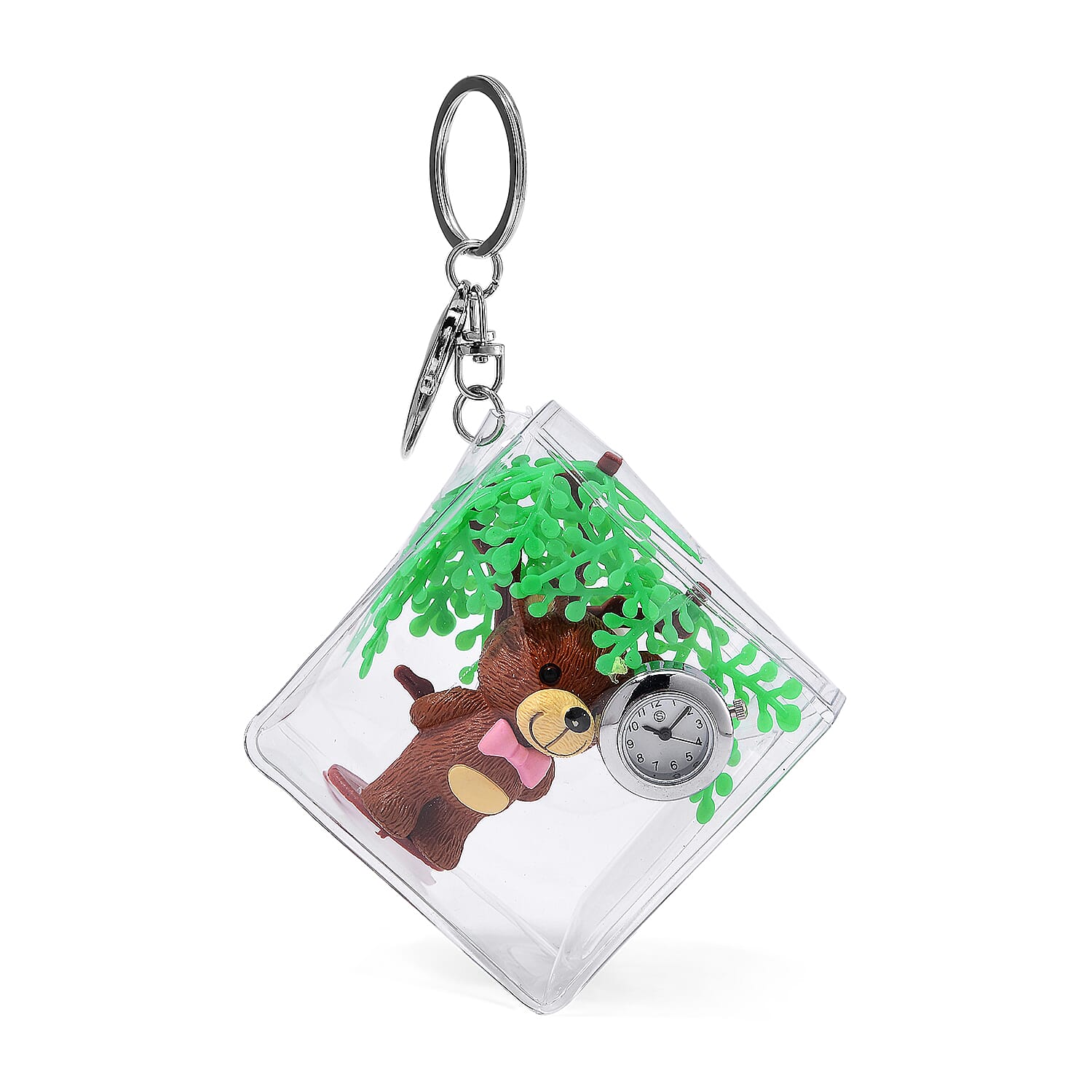 STRADA SL68 Quartz Keychain Watch with Bear and Tree Accents 7842161 0