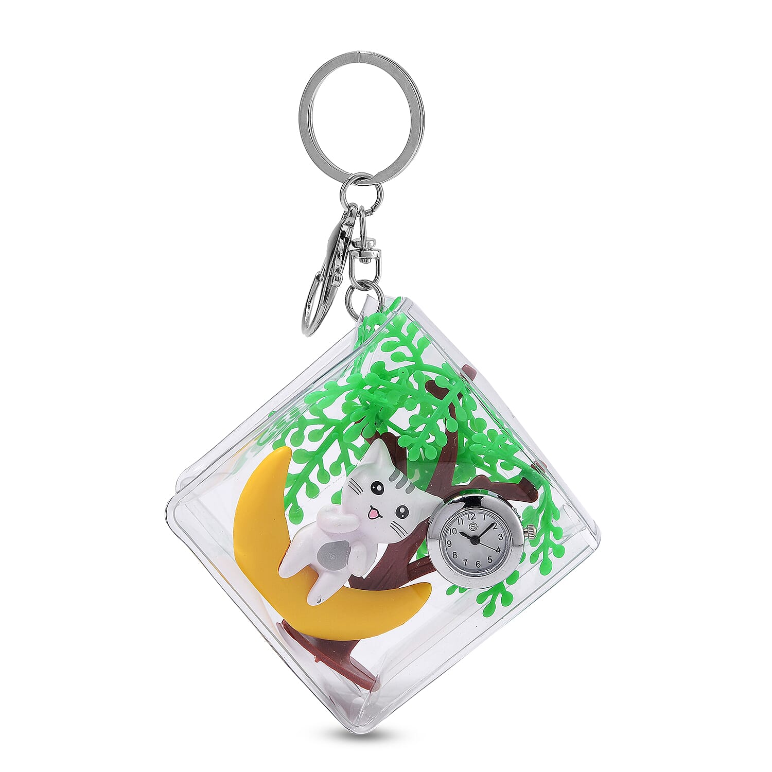 STRADA SL68 Quartz Movement Keychain Watch with Cat and Tree Accents 7842166 0