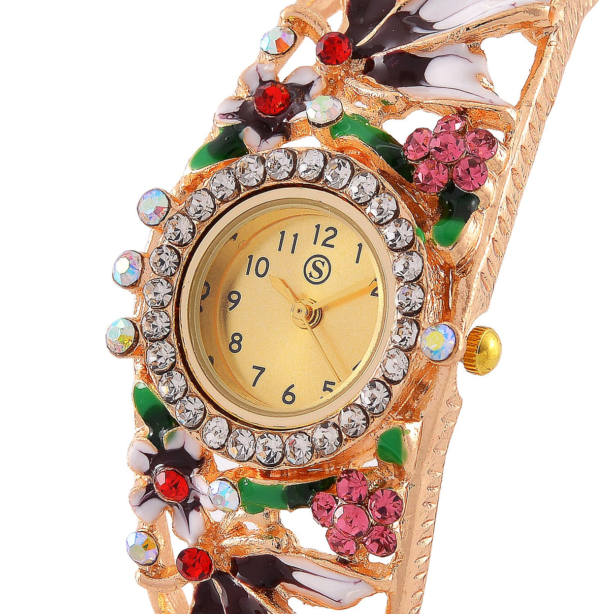 Strada Multi Colour Enameled Crystal Watch - Pink Multi 7824385 10