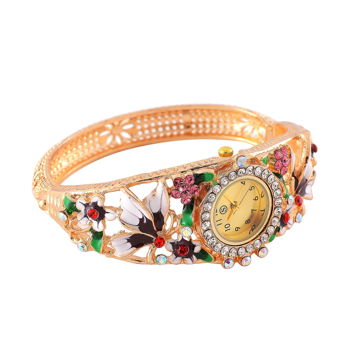 Strada Multi Colour Enameled Crystal Watch - Pink Multi 7824385 12