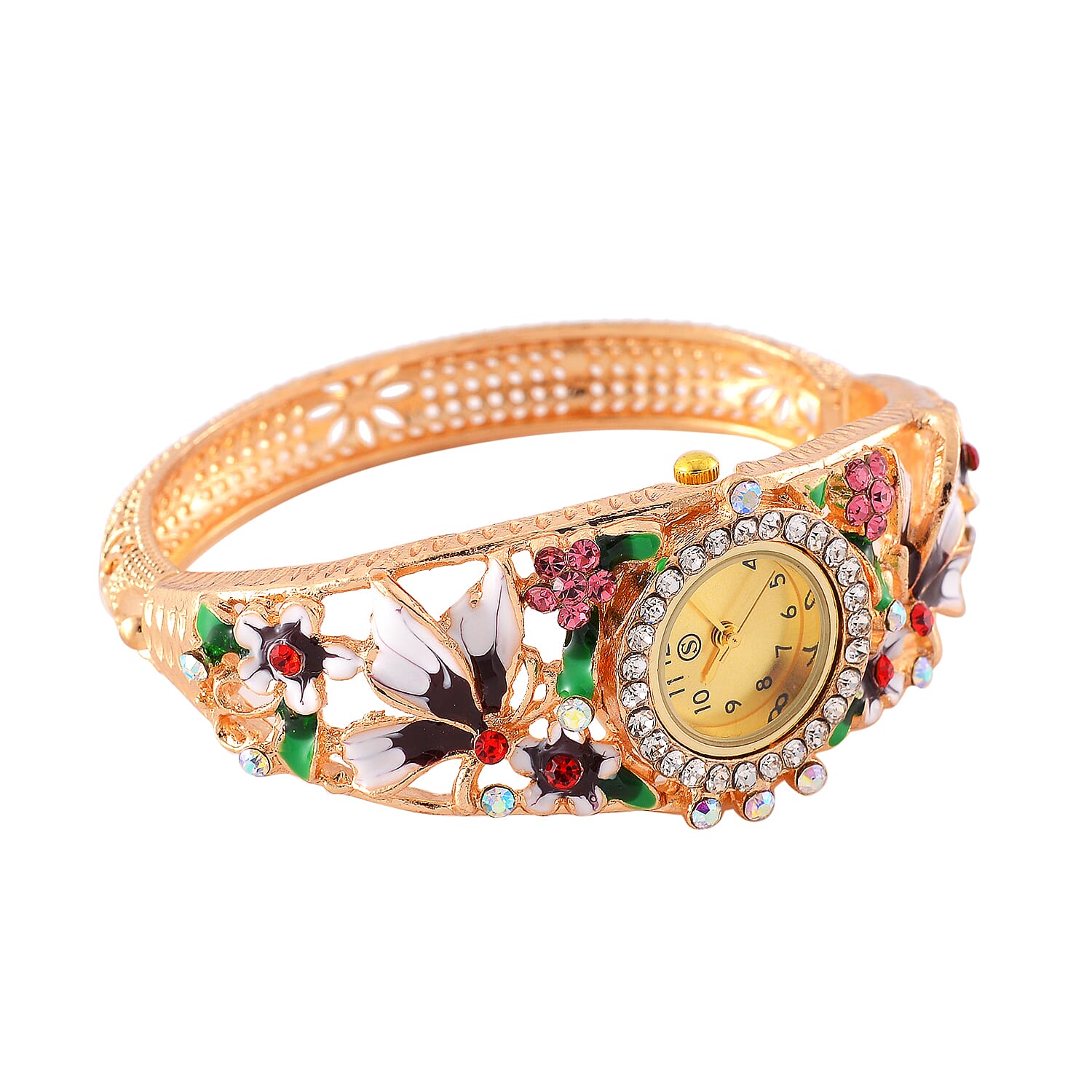 Strada Multi Colour Enameled Crystal Watch - Pink Multi 7824385 12