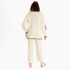 Straight Fit Knitted Trouser (Size 10 to 20) - Stone