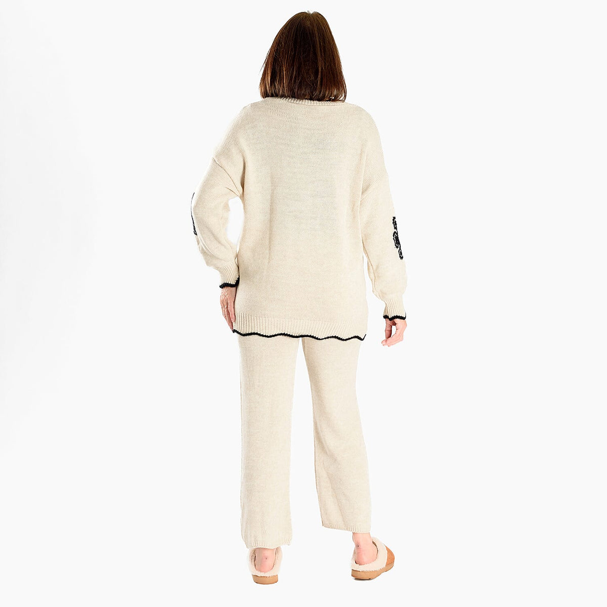 Straight-Fit Knitted Ladies Trousers V32557756 3