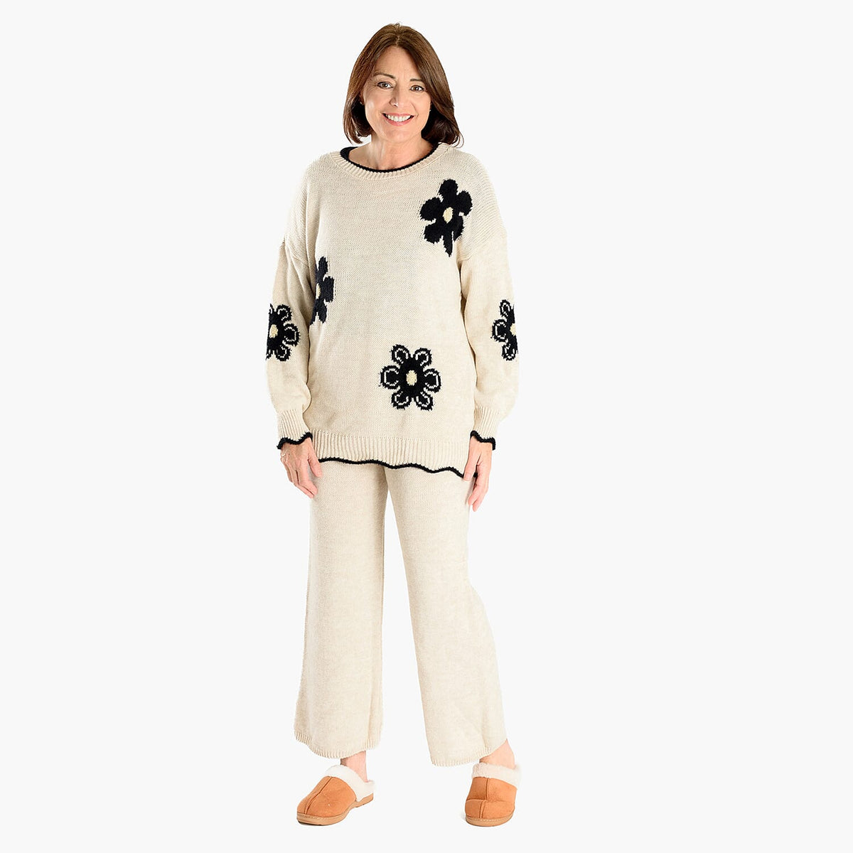Straight-Fit Knitted Ladies Trousers V32557756 4
