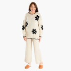 Straight Fit Knitted Trouser (Size 10 to 20) - Stone