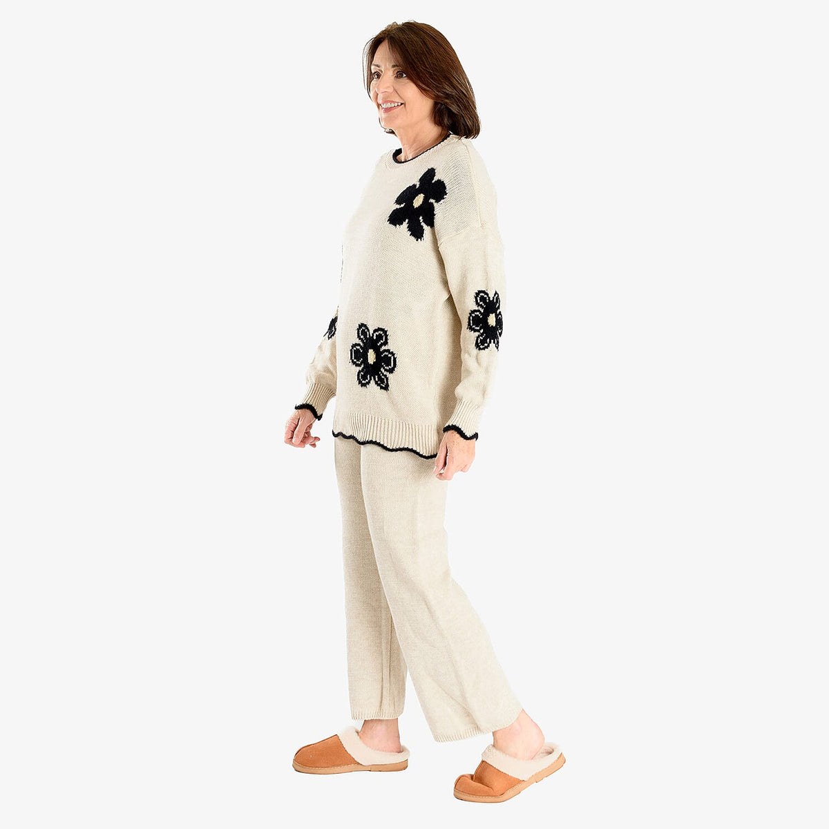 Straight-Fit Knitted Ladies Trousers V32557756 5