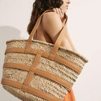 Straw Tote Bag - Tan