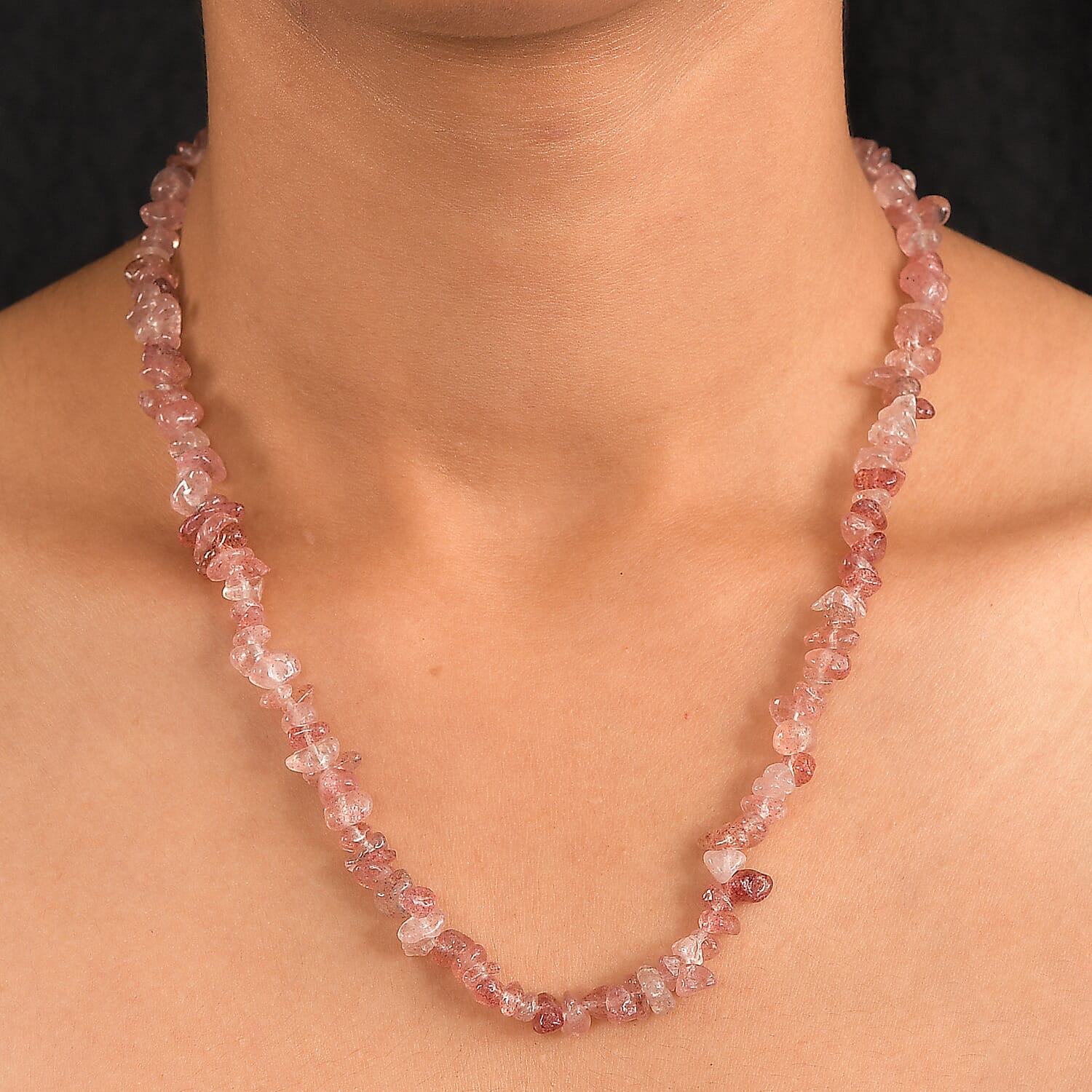 Strawberry Quartz Stone Necklace (Size - 30) 270.00 Ct. 8203454 2