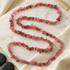Strawberry Quartz Chips Necklace (Size - 32) 353.00 Ct.