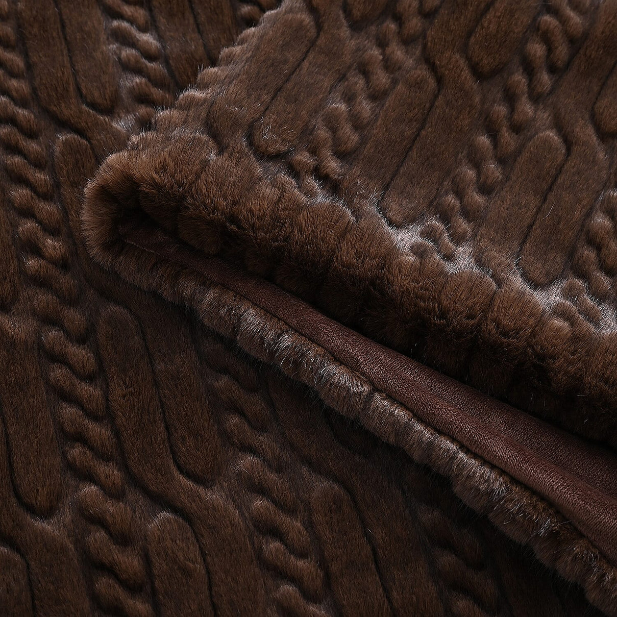 THE OPULENT LUXURY - HUSH HAVEN Ultra Soft - Warm Sumptuous Double Layer Sherpa Faux Fur Blanket 680 GSM (180 x 150 cm)- Dark Brown 8196968 5