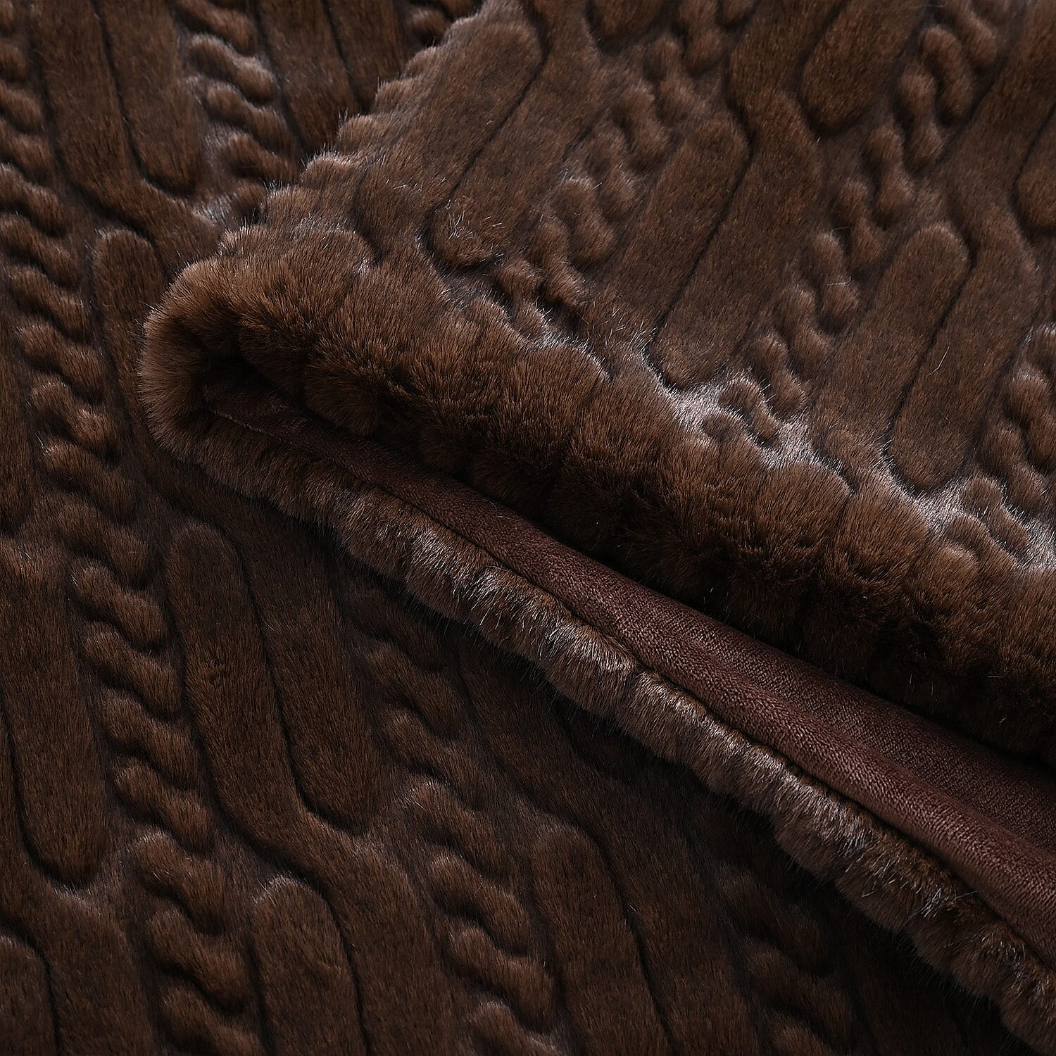 THE OPULENT LUXURY - HUSH HAVEN Ultra Soft - Warm Sumptuous Double Layer Sherpa Faux Fur Blanket 680 GSM (180 x 150 cm)- Dark Brown 8196968 5