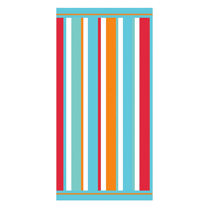 Stripe Microfibre Beach Towel (90 x 180cm) - Green. 8528706 1