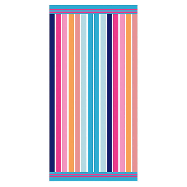 Stripe Microfibre Beach Towel (90 x 180cm) - Multicolour V32621215 1