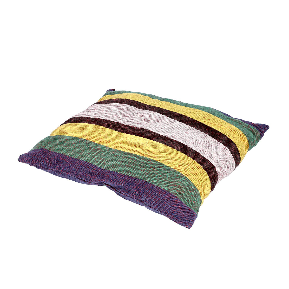 Striped Hanging Rope Hammock Swing Seat with 2 Cushions - Red and Multi Colour 3604914 4