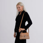 Structured Top-Handle Satchel Handbag - Olive Green