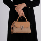 Structured Top-Handle Satchel Handbag - Olive Green