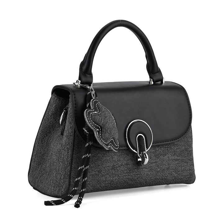 Structured Top-Handle Satchel Handbag - Black V32623186 1