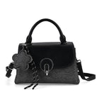 Structured Top-Handle Satchel Handbag - Black