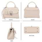 Structured Top-Handle Satchel Handbag - Olive Green