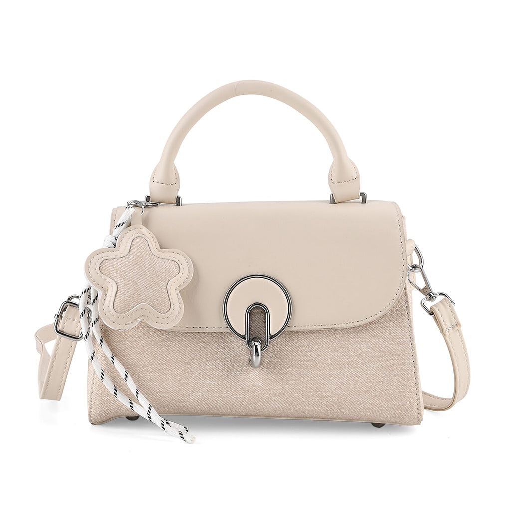 Structured Top-Handle Satchel Handbag - Olive Green