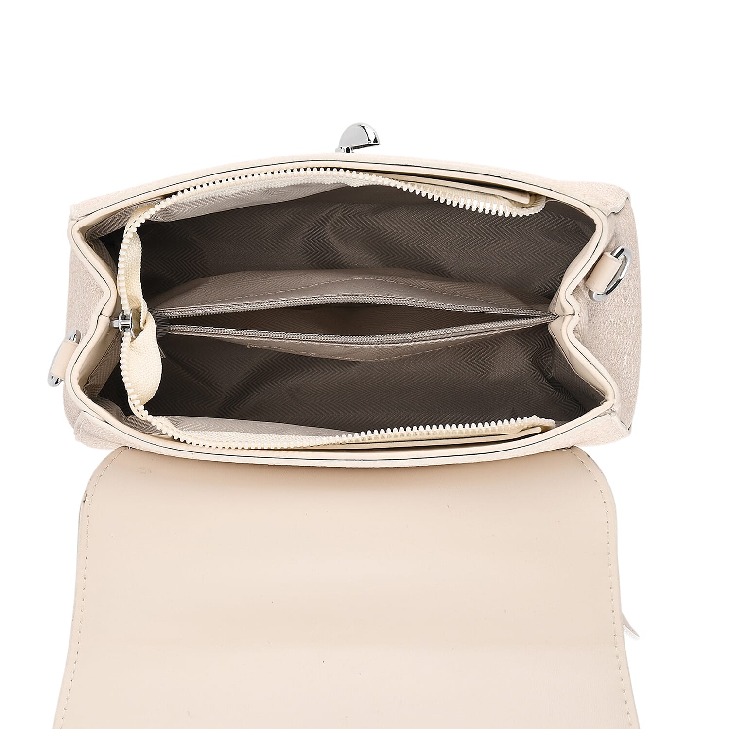 Structured Top-Handle Satchel Handbag - Ivory V32530178 7