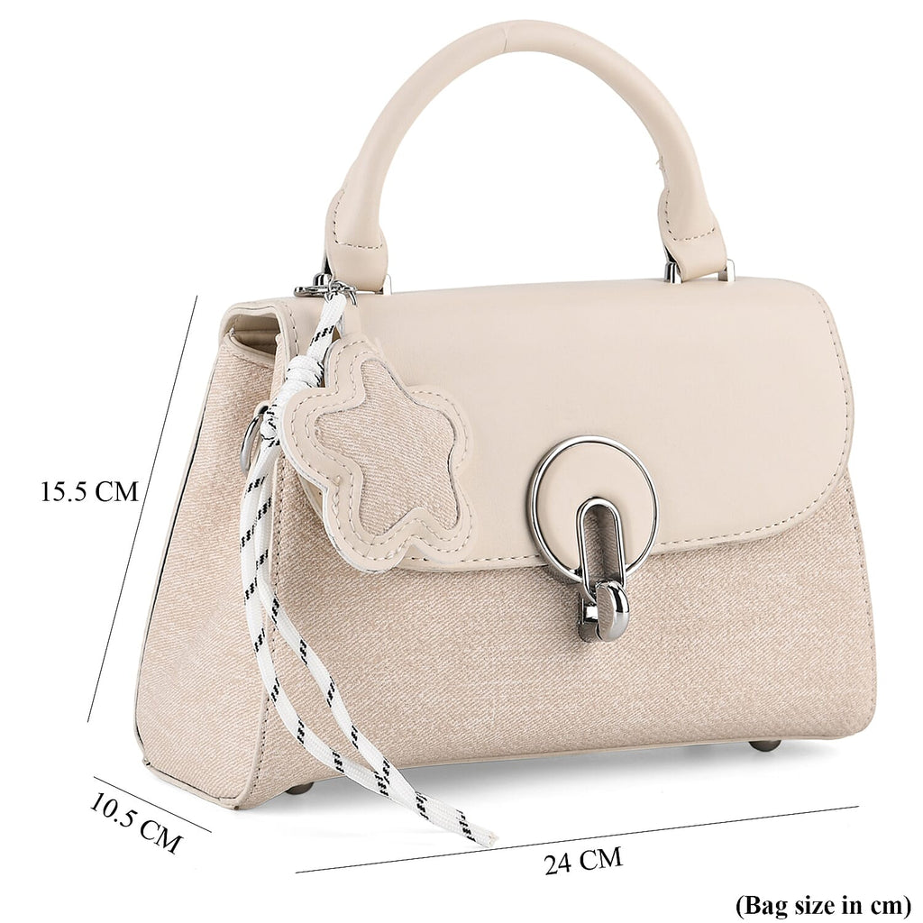 Structured Top-Handle Satchel Handbag - Olive Green