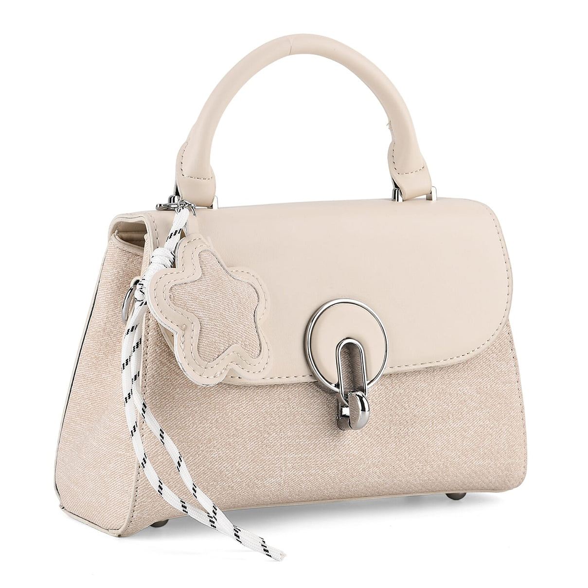 Structured Top-Handle Satchel Handbag - Ivory V32362956 0