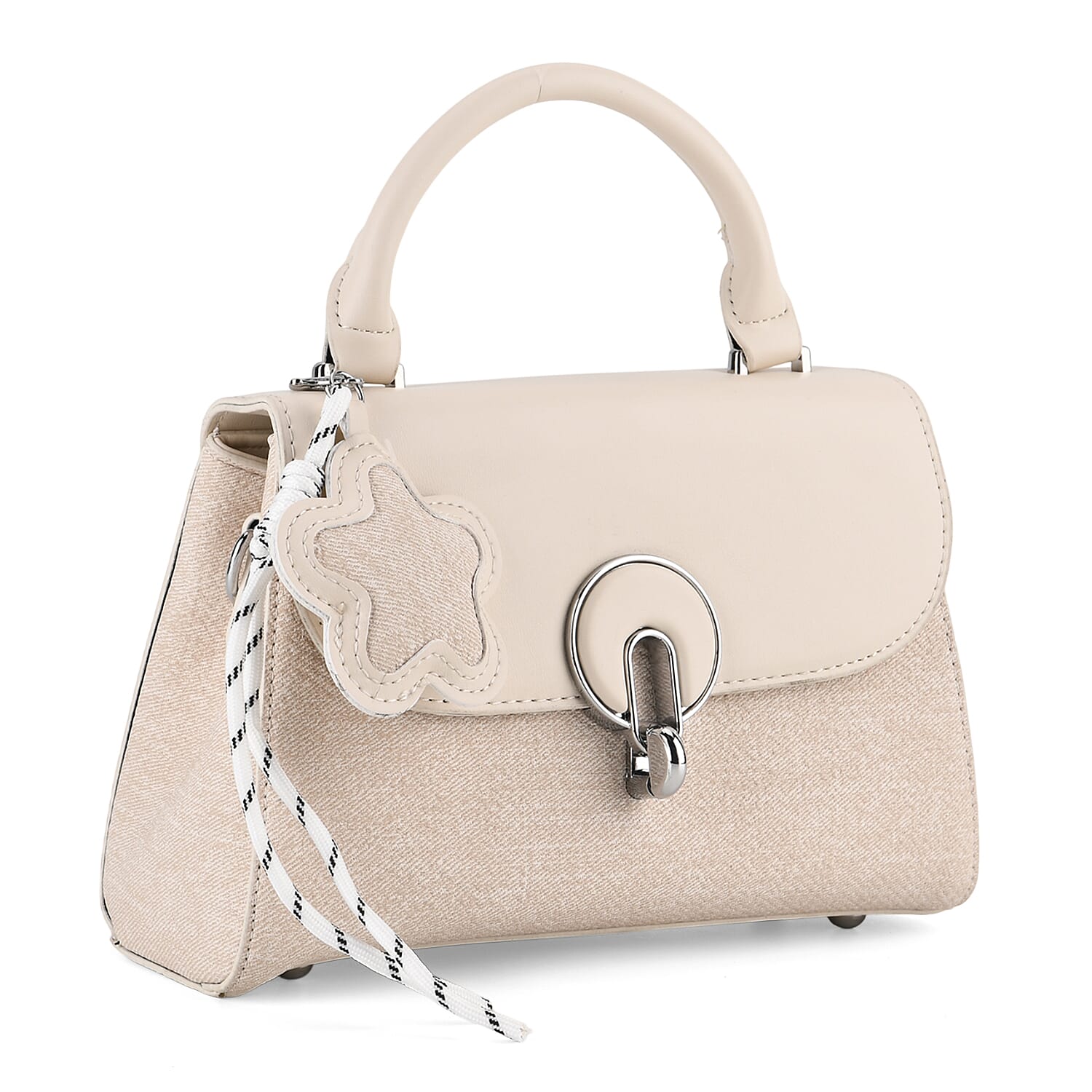 Structured Top-Handle Satchel Handbag - Ivory V32362956 0