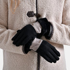 Styled By Cashmere Wool Gloves with Touchscreen Access (One Size) - Black