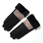 Styled By Cashmere Wool Gloves with Touchscreen Access (One Size) - Black