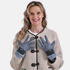 Styled By Cashmere Wool Gloves with touchscreen access(One Size) - Grey