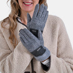 Styled By Cashmere Wool Gloves with touchscreen access(One Size) - Grey
