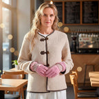 Styled By Cashmere Wool Gloves with touchscreen access (One Size) - Pink