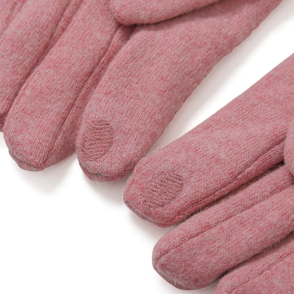 Styled By Cashmere Wool Gloves with touchscreen access (One Size) - Pink