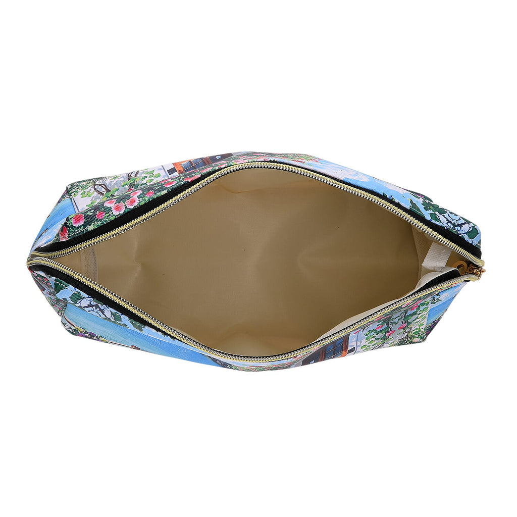 Styled By Set of 3 House Printed Cosmetic Bags - Blue