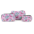 Styled By Set of 3 Flamingo Printed Cosmetic Bags - Pink